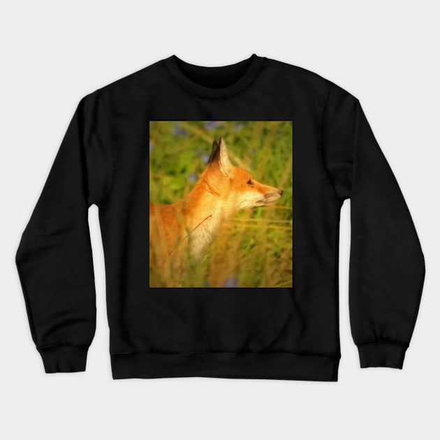 Fox in the meadow Crewneck Sweatshirt by Guardi